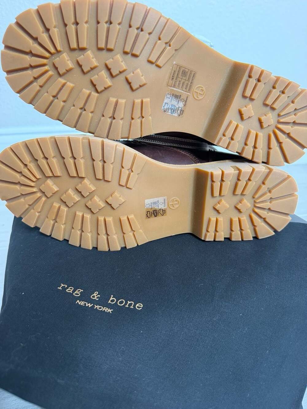 Rag & Bone Cameron Lace Up Boots Mocha Brown Leather Waterproof Lug Sole Size 10 - Picture 3 of 9